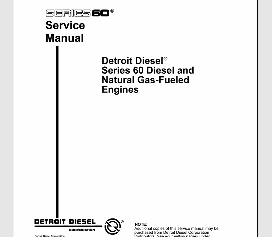 The Detroit Diesel Series 60 engine is renowned for its reliability and performance in heavy-duty applications. Understanding its features and components is crucial for effective maintenance and operation. Access to the Series 60 Service Shop Manual is essential for technicians and operators. It provides detailed instructions for repair and maintenance, ensuring optimal performance and longevity of the engine.