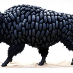 Bison made from 125 recycled tires