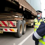 Enforcement officers halt unsafe trucks to ensure safety
