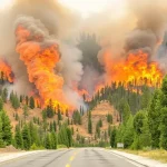 Wildfires and Road Closures August 2025